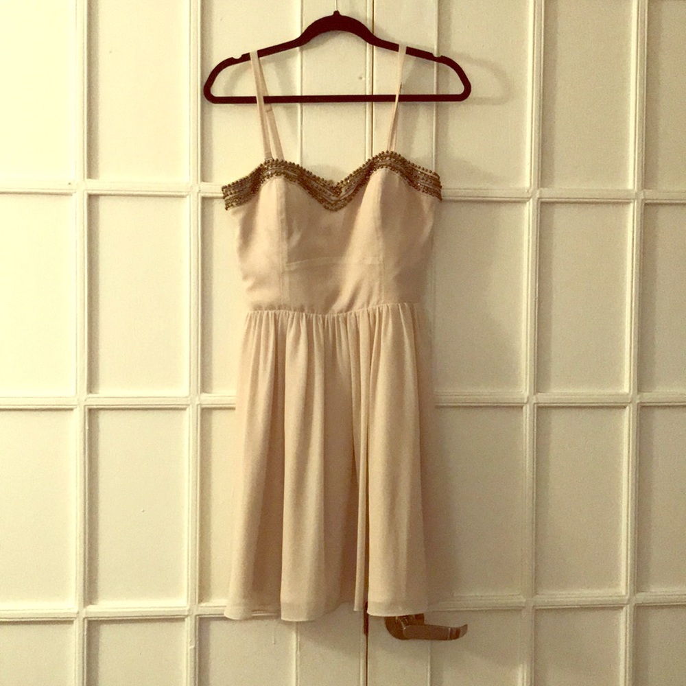 Guess Champagne Beaded Dress